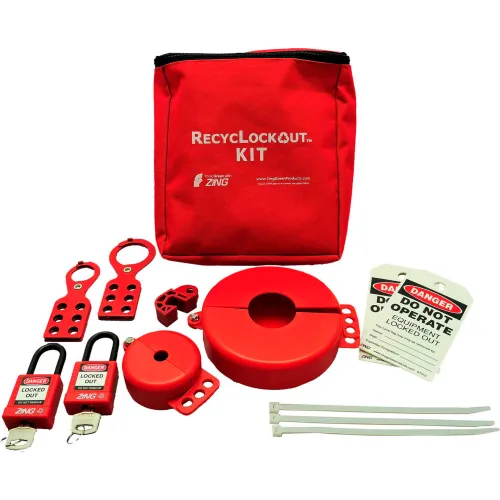 ZING RecycLockout Lockout Tagout Kit, 12 Component, Valve Lockout, 7120