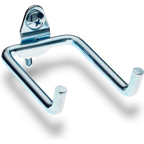 Triton 2-3/4" Double Rod 80 Degree Bend 1-5/8" I.D. Steel Pegboard Hook, 3 Pack