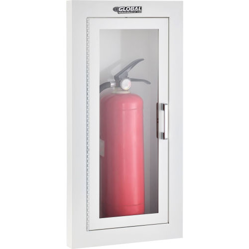 Fire-Extinguisher-Cabinet,-Semi-Recessed,-Acrylic-Window,-Fits-2---6.5lb.-Extinguisher