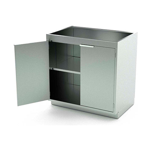 Aero Manufacturing Stainless Steel Base Cabinet BC-1203 - 2 Hinged Doors 1 Shelf, 48"W x 21"D x 36"H