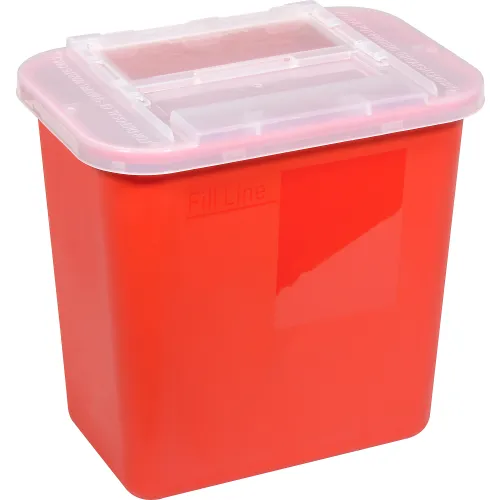 Oakridge Products 2 Gallon Sharps Container w/ Slide Lid, Red