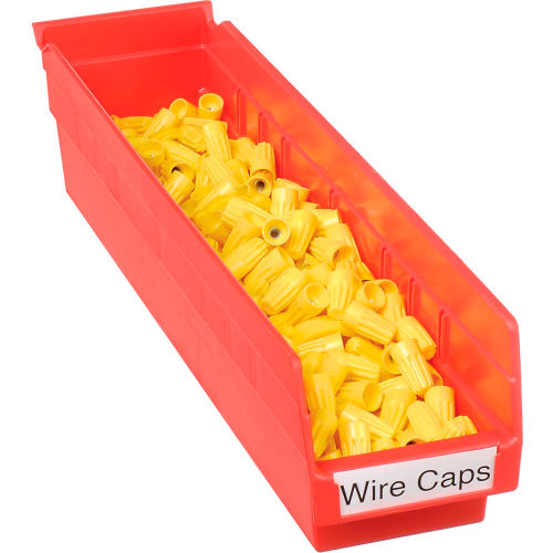 Shelf Bin Nestable4 -1/8"W X 17-7/8"D X 4"H Red