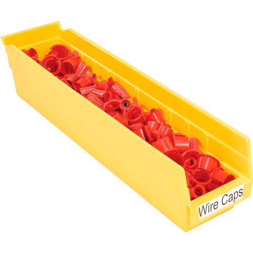 Shelf Bin Nestable 4-1/8 in. W X 17-7/8 in. D X 4 in. H Yellow