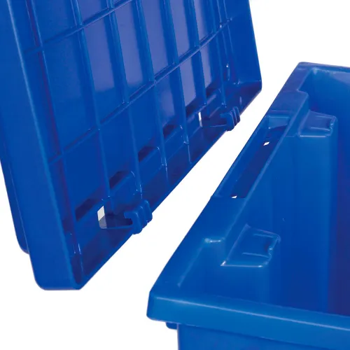 Global Industrial Stack and Nest Storage Container SNT240 No Lid 23-1/2 x 15-1/2 x 12, Blue - Pkg Qty 3