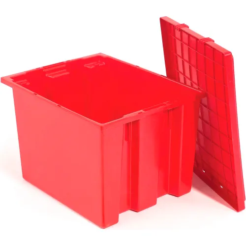 Stack and Nest Storage Container SNT190 No Lid 19-1/2 x 15-1/2 x 10, Red Global Industrial