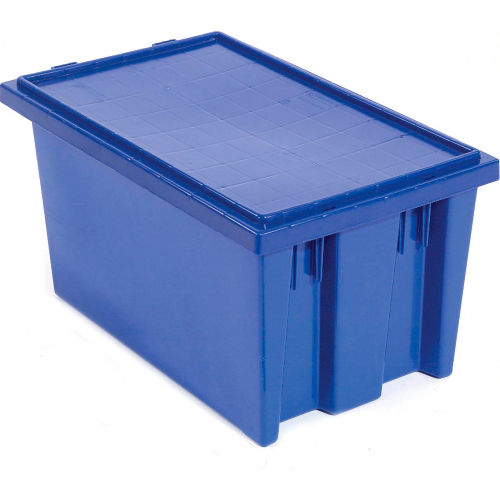 19.5-Inch L by 13.5-Inch W by 8-Inch H Akro-Mils 35200 Nest and Stack Plastic Storage and Distribution Tote Blue Case of 6 