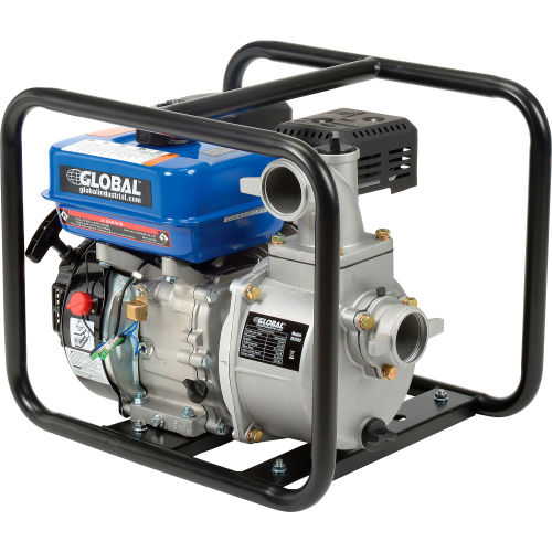 Global Industrial Portable Gasoline Water Pump, 2¿ Intake/Outlet, 7HP