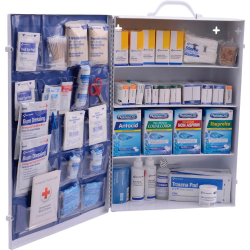 Global Industrial™ First Aid Kit,100-150 Person, ANSI Compliant, 4 Shelf Steel Cabinet