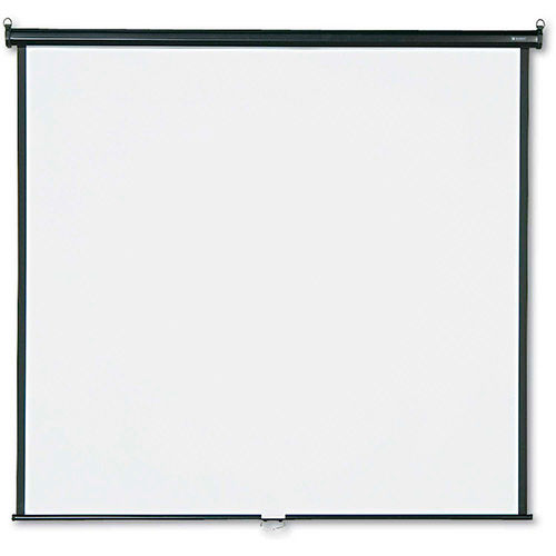 Quartet® Wall or Ceiling Projection Screen, 70 x 70, White Matte, Black Matte Casing