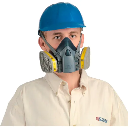 3M 7502 Half Face Mask Respirator Medium With 2-6003 Organic Vapor & Acid Gas Cartridges