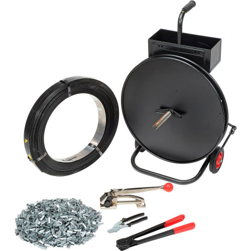 Steel Strapping Kit 1/2 in. x 2,940 ft. Coil With Tensioner, Sealer, Seals & Cart