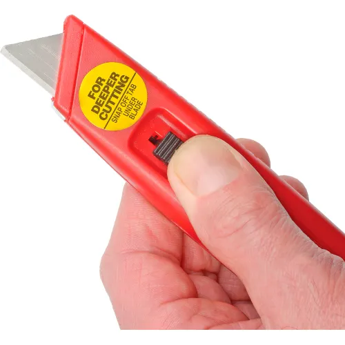 Self-Retracting Plastic Safety Box Cutter With 6 Blades - Pkg Qty 12