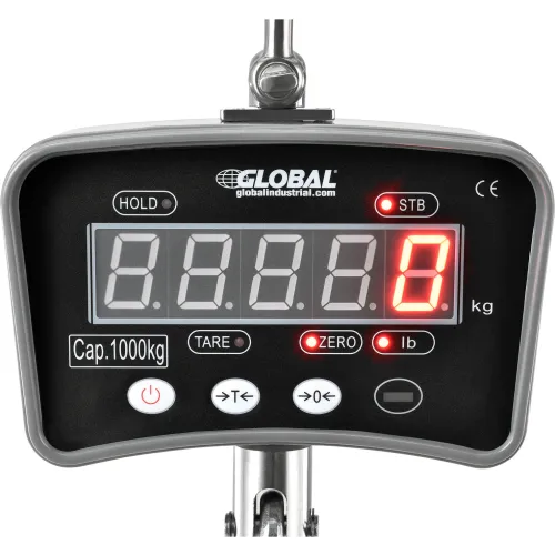 Global Industrial™ LED Digital Crane Scale w/ Remote, 500 lb x 0.2 lb