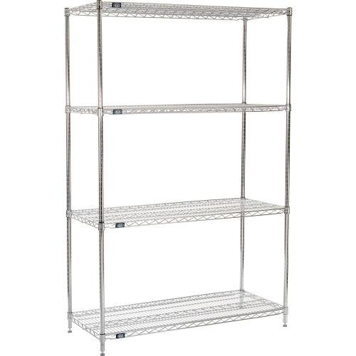 Nexel® Chrome Wire Shelving Starter - 48W x 21D x 74H