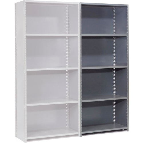 Global Steel Shelving 20 Ga 36" Wx30" Dx97" H Closed Clip 5 Shelves Add-On