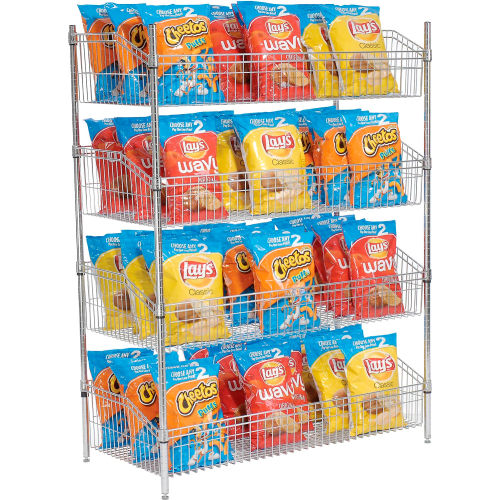 Nexe l- Wire Shelf Basket 48"W x 18"D x 63"H