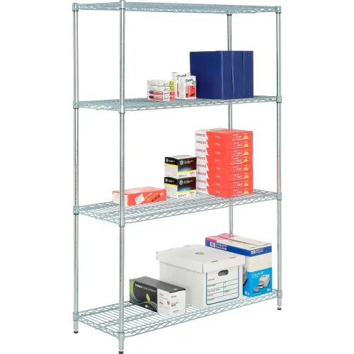 21L x 24W x 40H H Chrome Wire Cart - 4 Level - Nexel Shelving USA