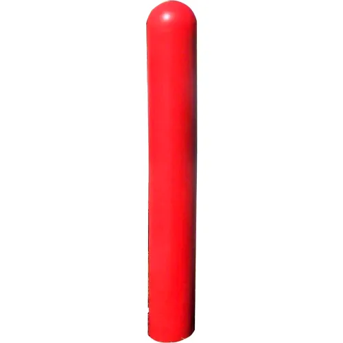 Ideal Shield® Smooth Bollard Post Sleeve, 7" HDPE Dome Top, Red