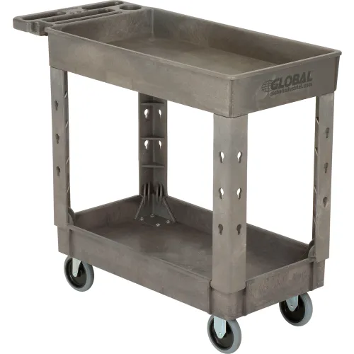 Global Industrial™ Service Cart w/2 Shelves, 1200 lb. Capacity, 48L x 24W  x 31H, Gray