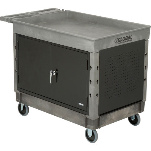 Large Tray Top Shelf Maintenance Cart with 5in Rubber Casters
																			
