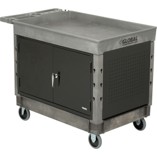 Large Tray Top Shelf Maintenance Cart with 5in Rubber Casters