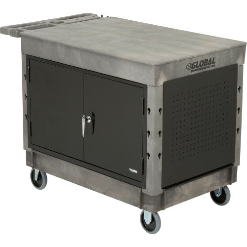Large Flat Top Shelf Maintenance Cart with 5in Rubber Casters