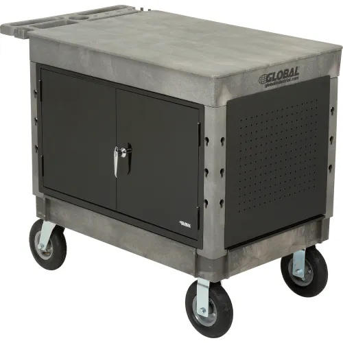 Global Industrial™ Utility Cart w/2 Shelves & 8" Casters, 44"L x 251/2