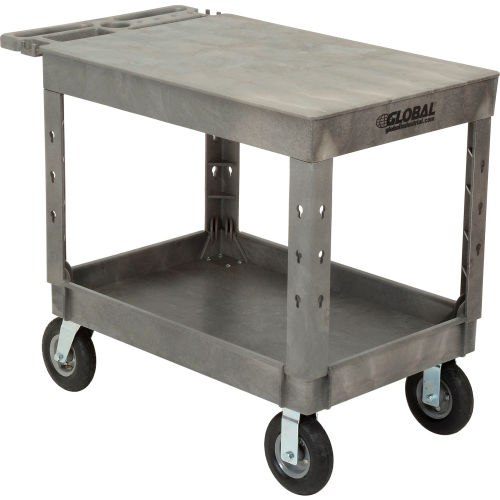 Large 2 shelf Flat Cart, Structural Foam, 8in Casters