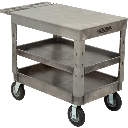 Global Industrial™ Flat Top Utility Cart w/3 Shelves, 44"L x 251/2"W x