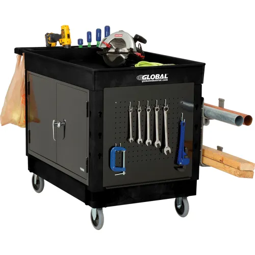 Global Industrial™ Utility Cart w/2 Shelves & 5 Casters, 500 lb. Capacity,  46L x 25W x 33H