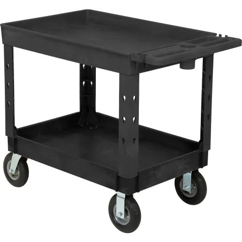 Large Utility Cart, Heavy Duty Cart Holds up to 500 lbs, 2-Shelf Rolling  Cart