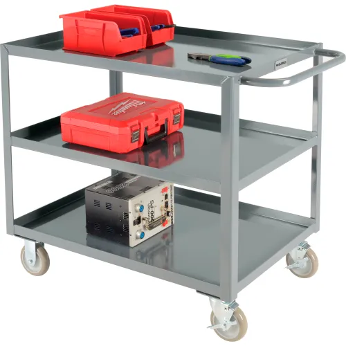 Global Industrial Steel Utility Cart w/3 Tray Shelves, 1200 lb., Gray