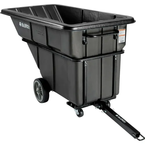 Global Industrial™ Towable Plastic Tilt Truck, 1 Cu. Yd., 1250 Lbs. Cap ...