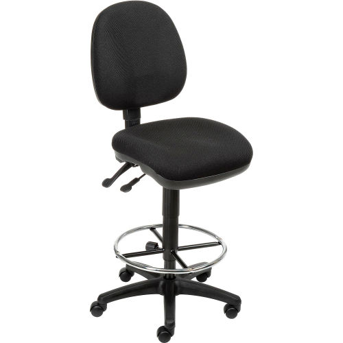 Synchro Task Stool - 360° Footrest Without Arms - Black