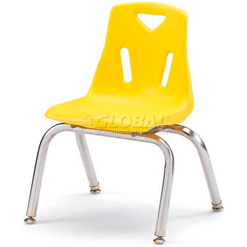 Jonti-Craft® Berries® Plastic Chair with Chrome-Plated Legs - 14" Ht - Set of 6 - Yellow