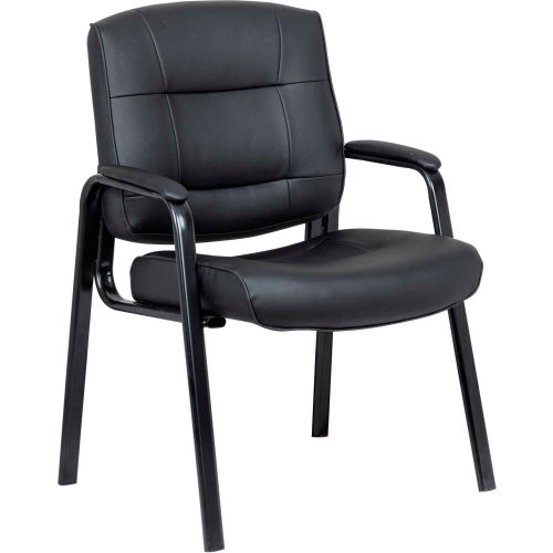 Interion® Antimicrobial Leather Guest Chair - Black