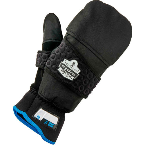 Ergodyne® ProFlex® 816 Thermal Flip-Top Gloves, Black, XL, 17345