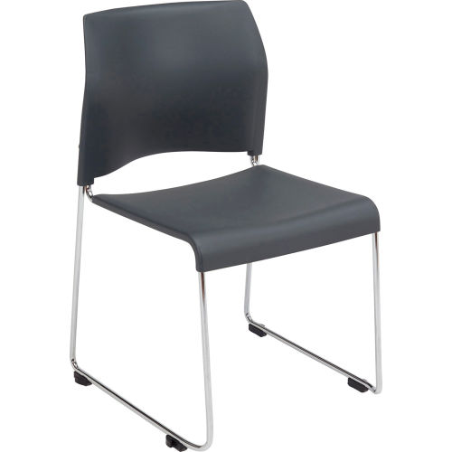 National Public Seating Cafetorium Plastic Stack Chair - Charcoal - 8800 Series