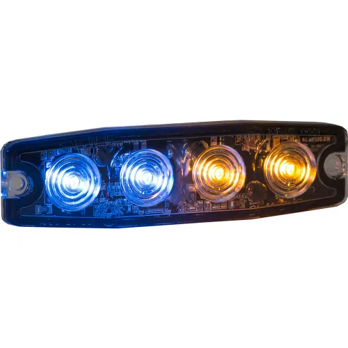 Buyers 4.4" Amber/Blue Surface Mount UltraThin Strobe Light 4 LED