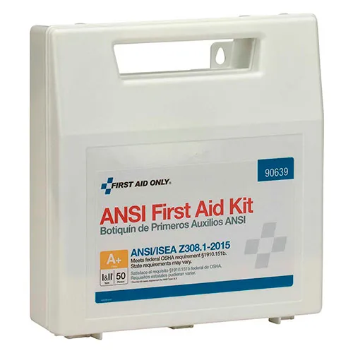 50 Person First Aid Kit, Plastic Case with Dividers 225-AN