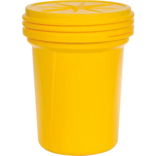 Yellow 95 Gal Salvage Plastic Drum, Metal Bolt Ring, 1695