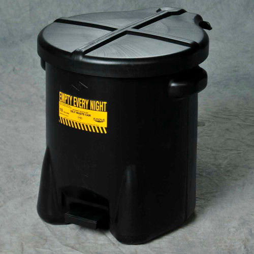 Eagle Oily Waste Can, 10 Gallon Black - 935-FLBK