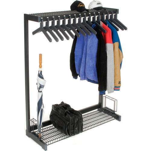 48in.W Floor Rack With 16 Hangers - Black