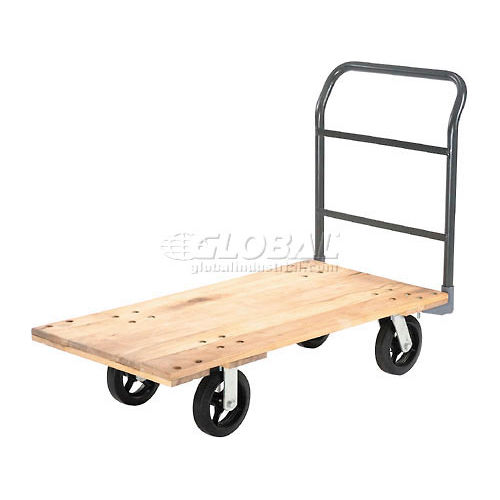Wood Platform Truck, 6" Rubber Wheels - Front angle view