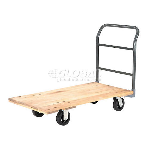 Wood Platform Truck, 6" Rubber Wheels - Front angle view