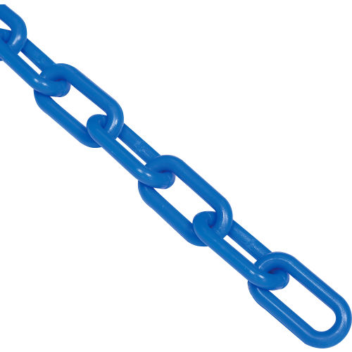 Global Industrial™ Plastic Chain Barrier, 1-1/2"x50'L, Blue