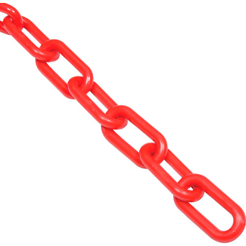 Global Industrial™ Plastic Chain Barrier, 1-1/2"x50'L, Red
