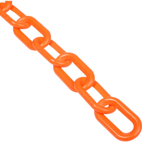 Global Industrial™ Plastic Chain Barrier, 2"x50'L, Safety Orange