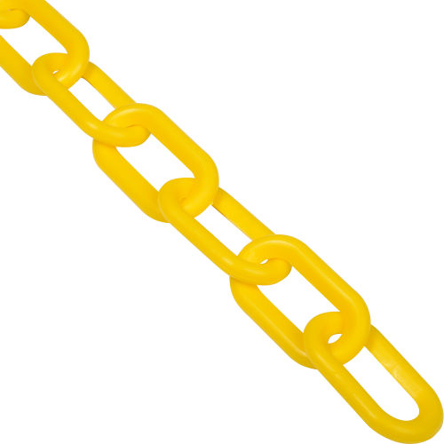 Global Industrial™ Plastic Chain Barrier, 2"x50'L, Yellow