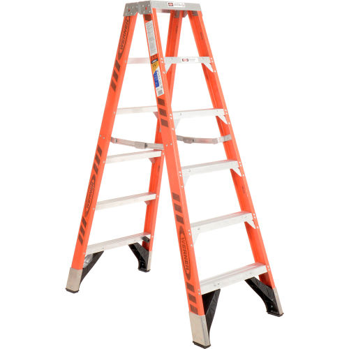 Werner 6ft Dual Access Fiberglass Step Ladder 375 lb. Cap - T7406